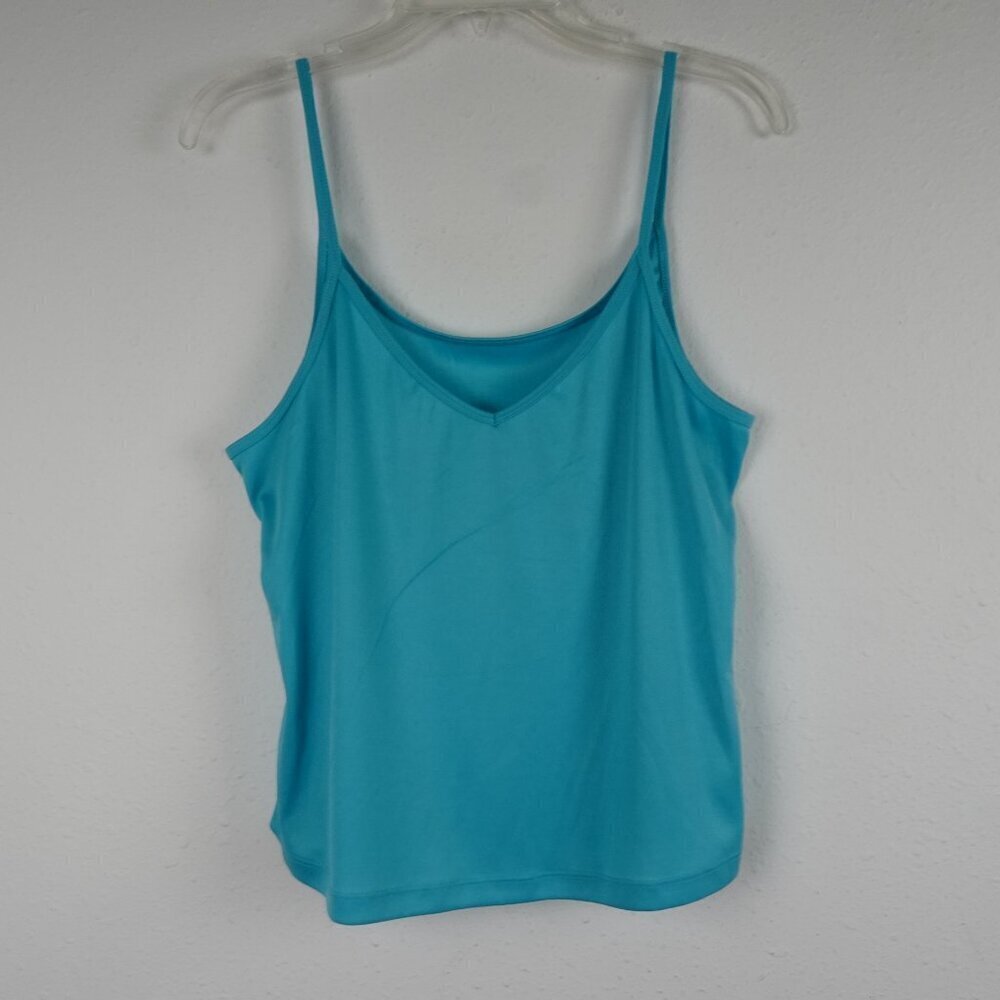Women's Camisole Tank Top Size L Aqua Blue V-Neck Read Measurements NWOT